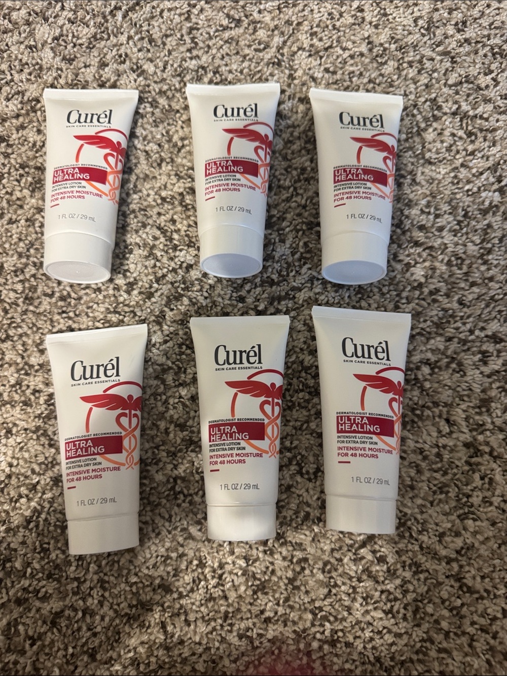 6 Curel Ultra Healing Moisturizers. 1 oz each